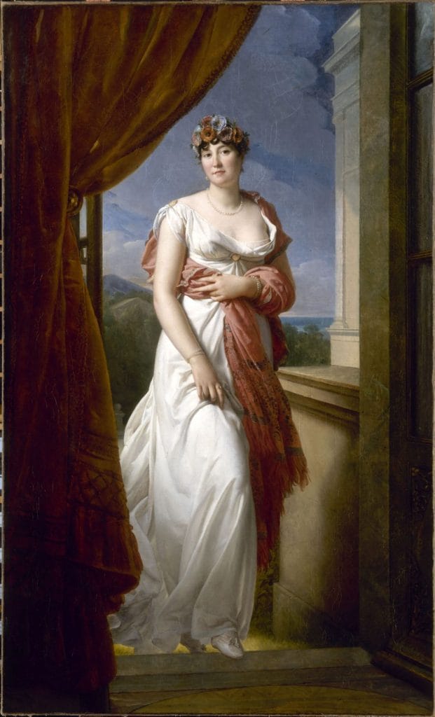 François Gérard (1770-1837), Madame Tallien par le peintre, huile sur toile, 212×127 cm, 1804. L’œuvre est aujourd’hui conservée au Musée Carnavalet, Paris.